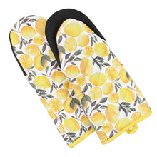 Load image into Gallery viewer, Sage+Stitch Oven Mitts Yellow Lemons