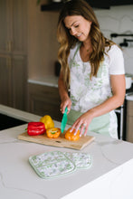 Load image into Gallery viewer, Sage+Stitch Pot Holders Green Herbs