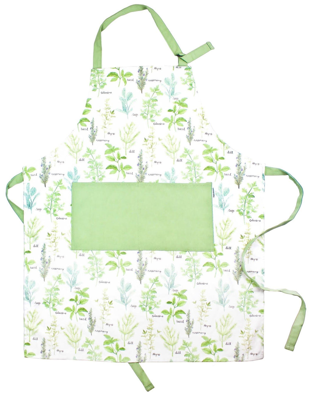 Sage+Stitch Cooking Apron Green Herbs